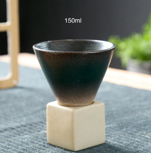 Japanese Style Coarse Pottery Mug Cross-border Hot Drink Retro Creative Hand-pulled Glaze Latte Art Coffee Ceramic Cup