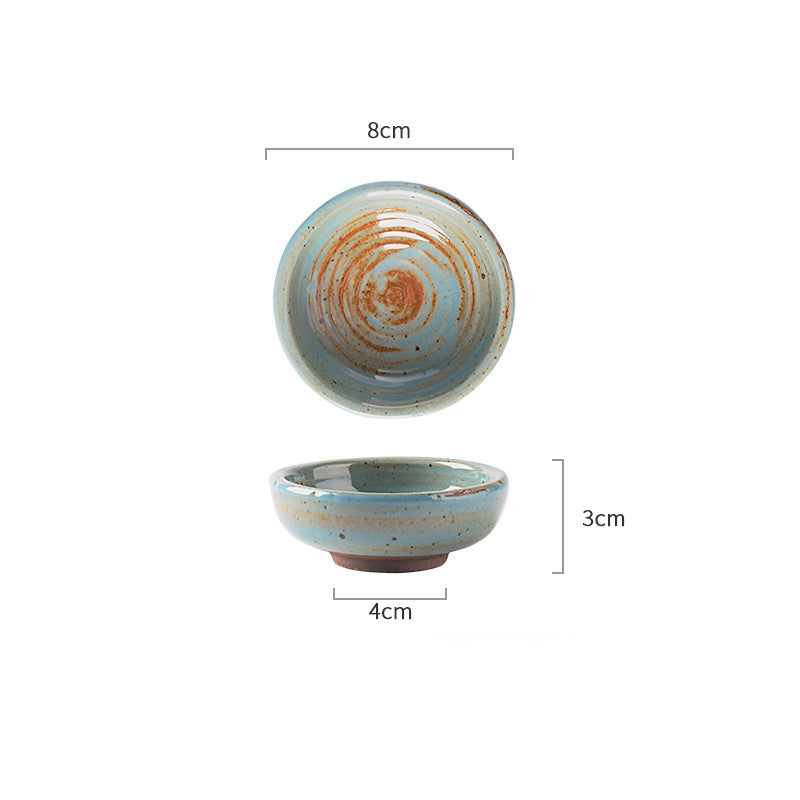 Household Handmade Rough Pottery Snack Plate Tableware