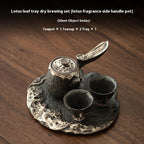 Household One Pot, Two Cups Wabi Sabi Air Dried Foam Set, Rough Pottery Retro