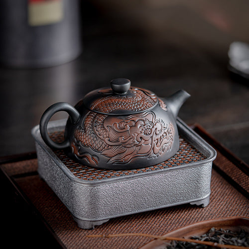 Dragon Year Xianglong Purple Pottery Teapot Relief Purple Clay Home Office Teapot Purple Sand Single Teapot