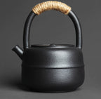 Large Teapot With Handle In Coarse Pottery