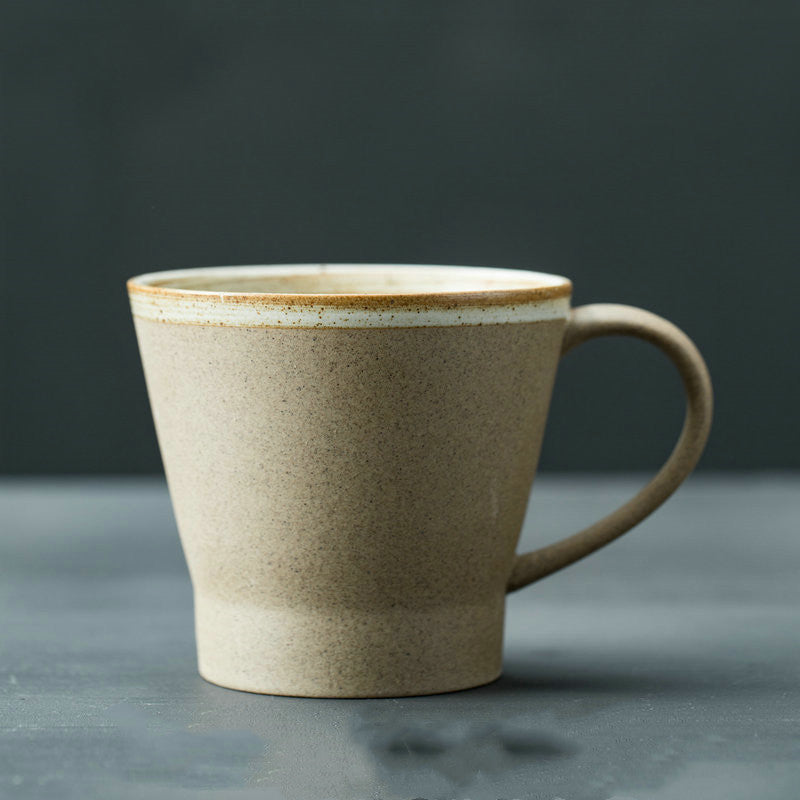 Japanese Rough Pottery Coffee Cup Handmade Creative Lovers Tea Cup Retro Personality Breakfast Milk Cup Art Mug