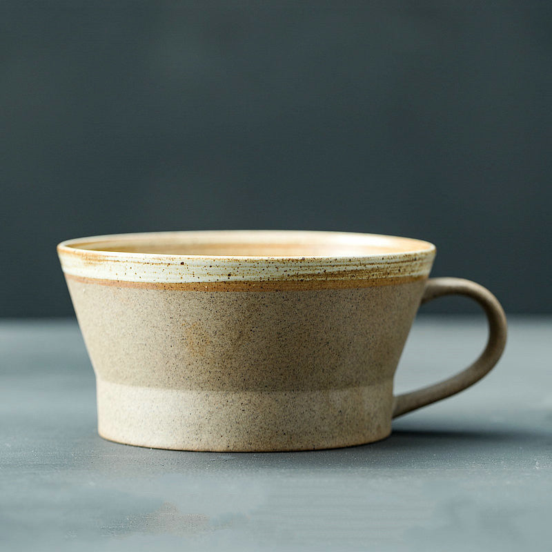Japanese Rough Pottery Coffee Cup Handmade Creative Lovers Tea Cup Retro Personality Breakfast Milk Cup Art Mug