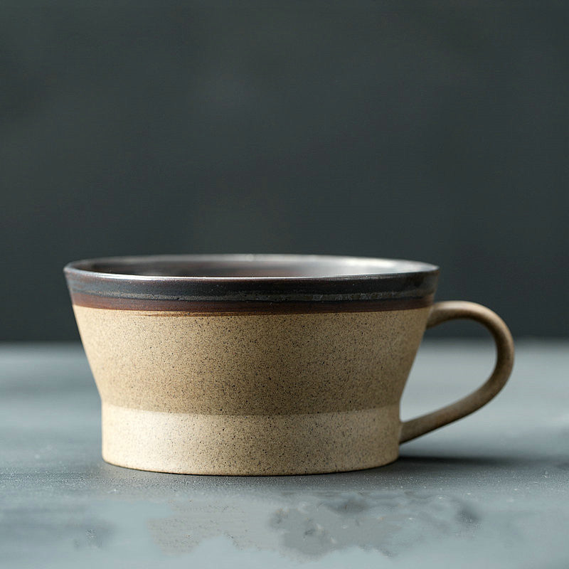 Japanese Rough Pottery Coffee Cup Handmade Creative Lovers Tea Cup Retro Personality Breakfast Milk Cup Art Mug