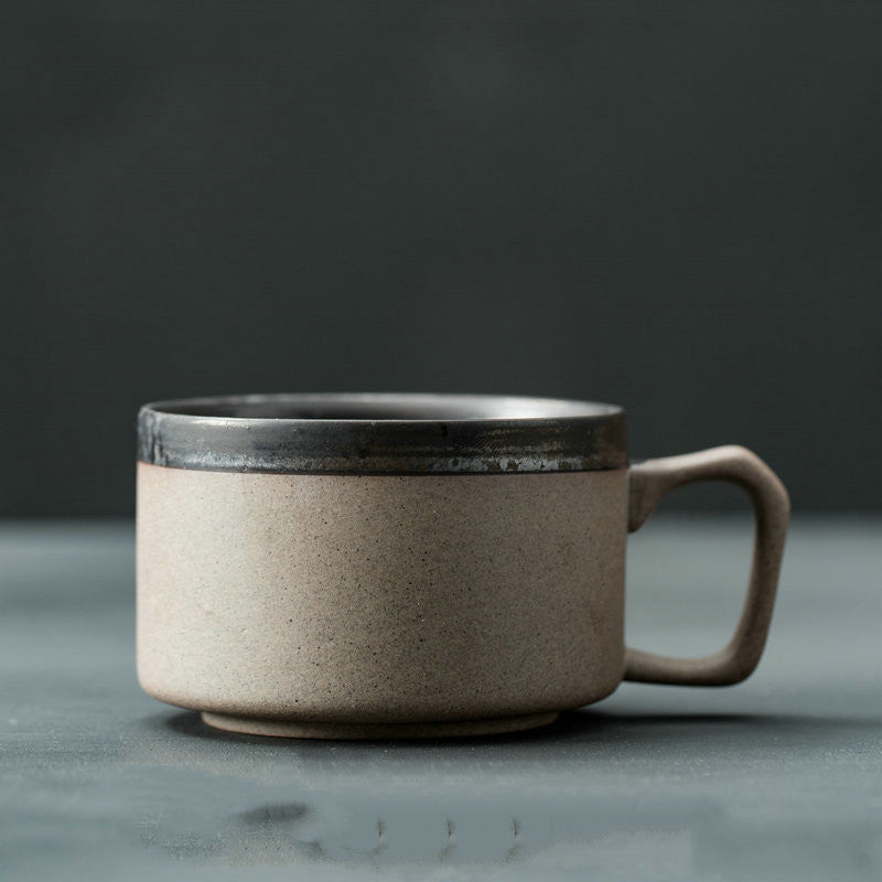 Japanese Rough Pottery Coffee Cup Handmade Creative Lovers Tea Cup Retro Personality Breakfast Milk Cup Art Mug