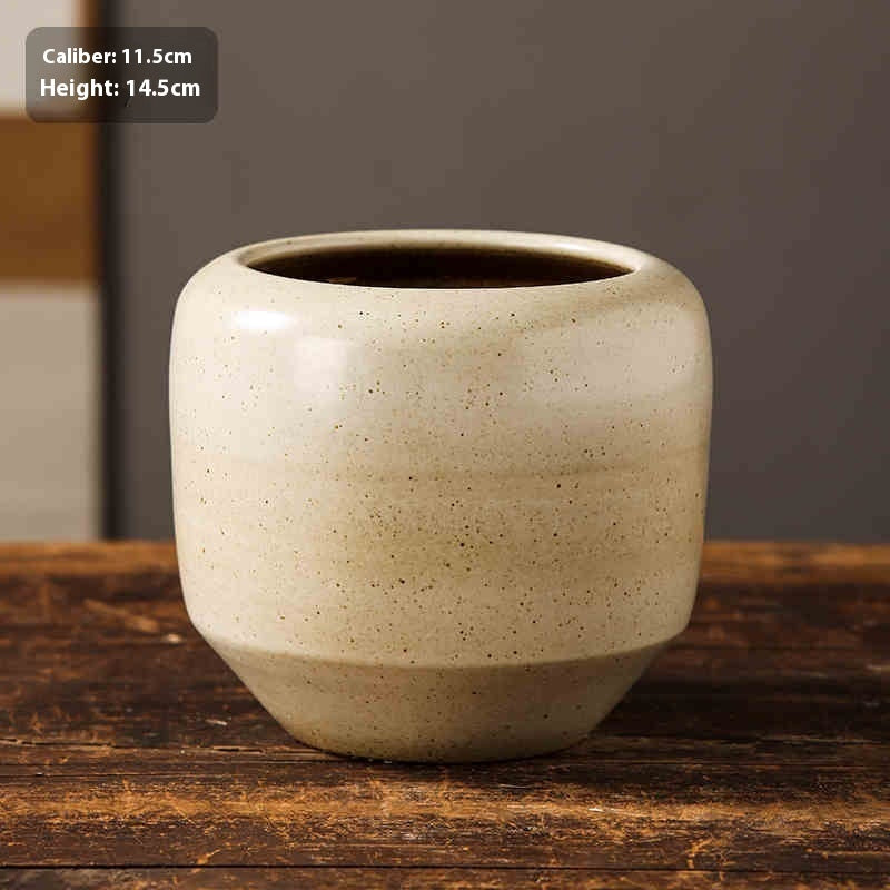 Handmade Coarse Pottery Small Diameter Ceramic Flowerpot