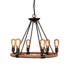 Living Room Hot Pot Restaurant Creative Personality Iron Art Hemp Rope Ceiling Lamp