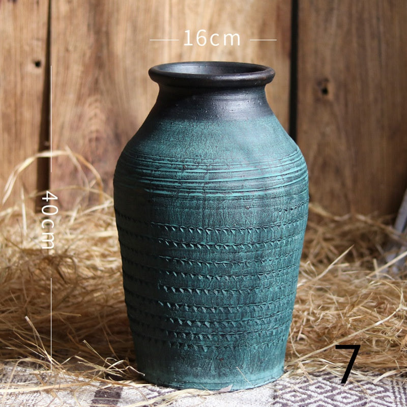 Flower Ware Antique Handmade Old Pottery Pot Flower Pot Earthen Jar Flower Arrangement