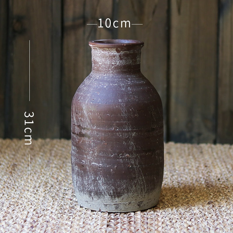 Flower Ware Antique Handmade Old Pottery Pot Flower Pot Earthen Jar Flower Arrangement