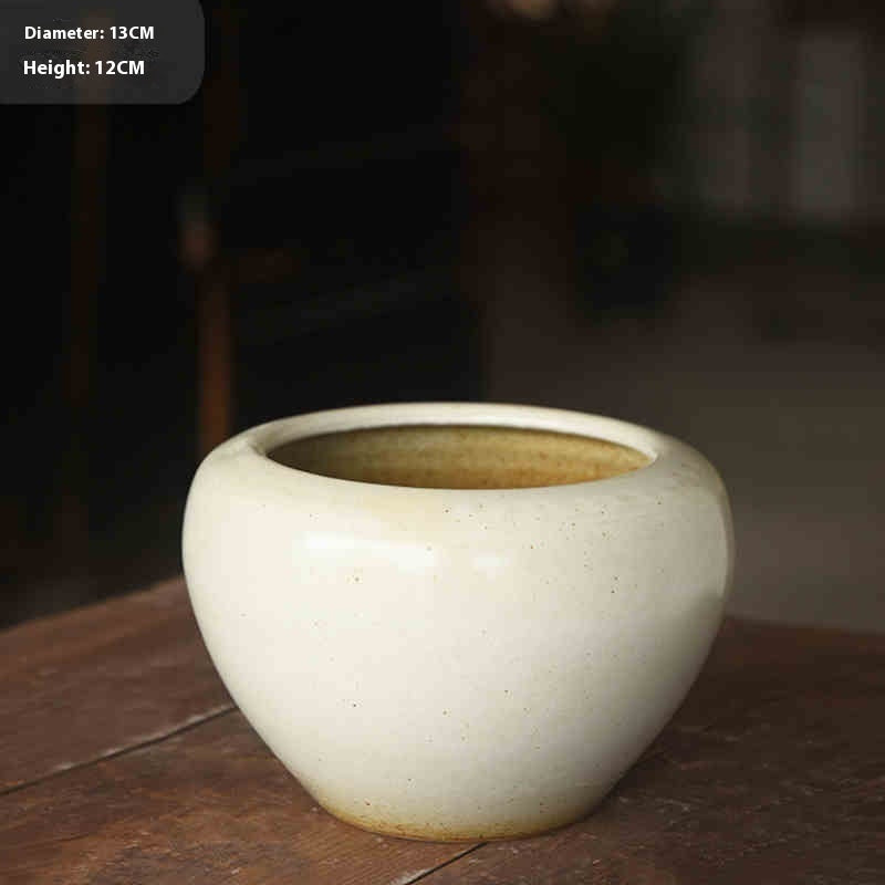 Handmade Coarse Pottery Small Diameter Ceramic Flowerpot