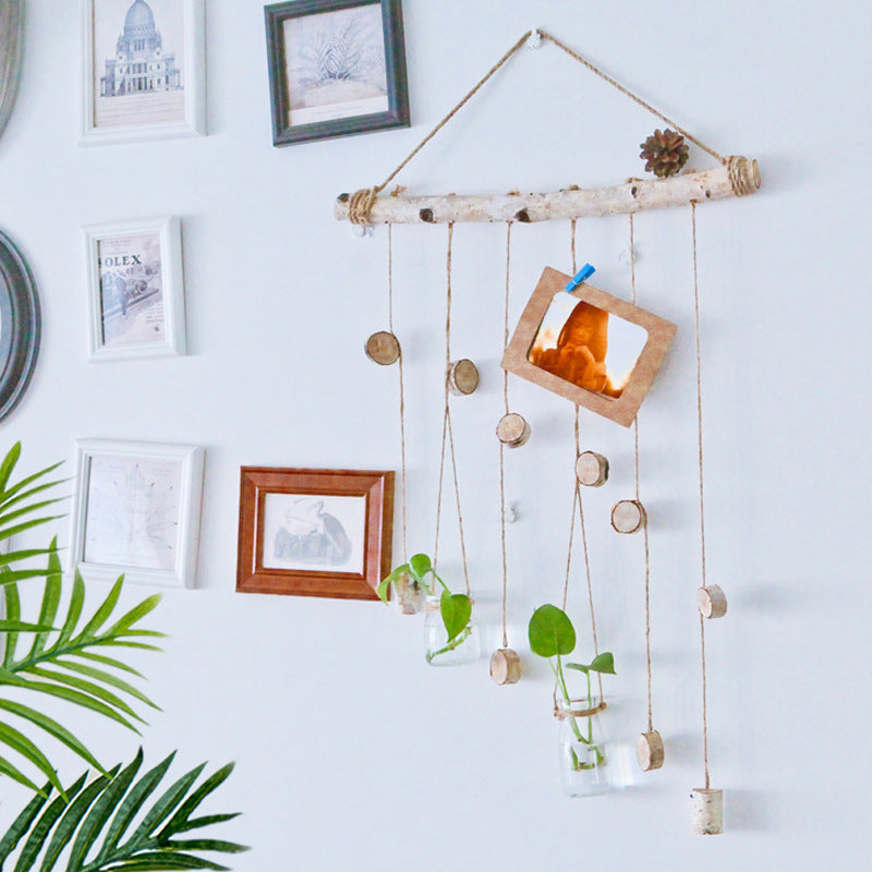 Northern European Pastoral Hemp Rope Natural Stick Hanging Curtain Decoration