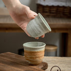 Japanese Style Coarse Pottery Cup Retro Hand Made Tea Cup Gradient Color Cup