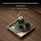 Household One Pot, Two Cups Wabi Sabi Air Dried Foam Set, Rough Pottery Retro