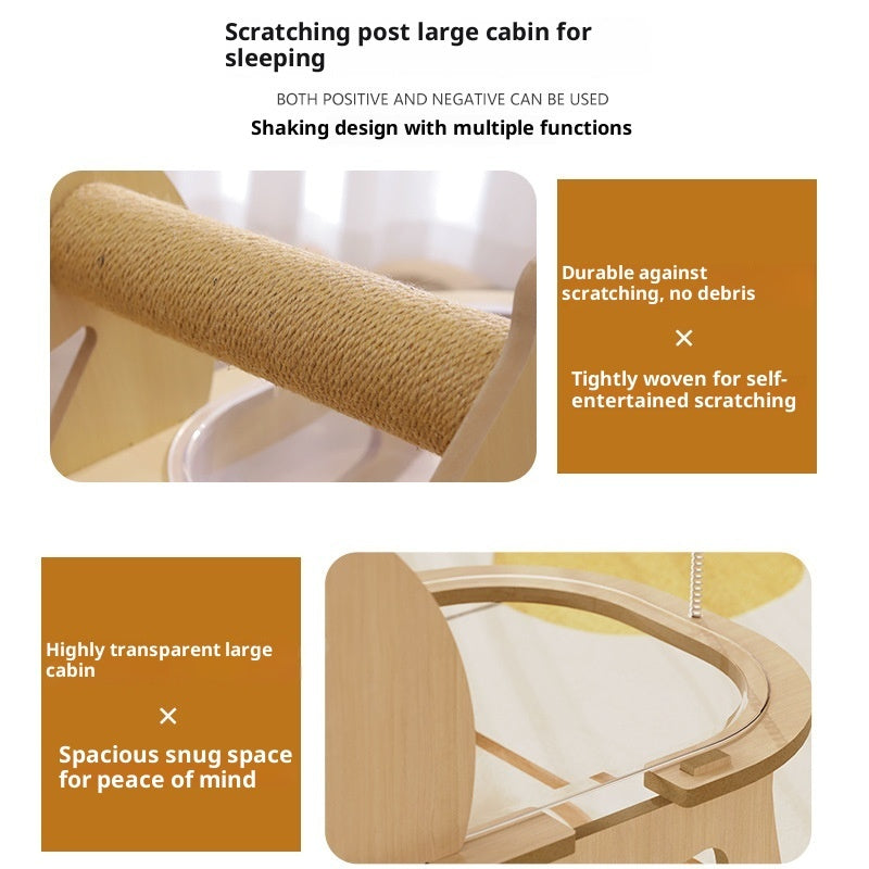 Hemp Rope Column Wear-resistant And Non-shedding Space Capsule Cat Bed