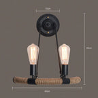 Aisle Corridor Hemp Rope Wrought Iron Wall Lamp