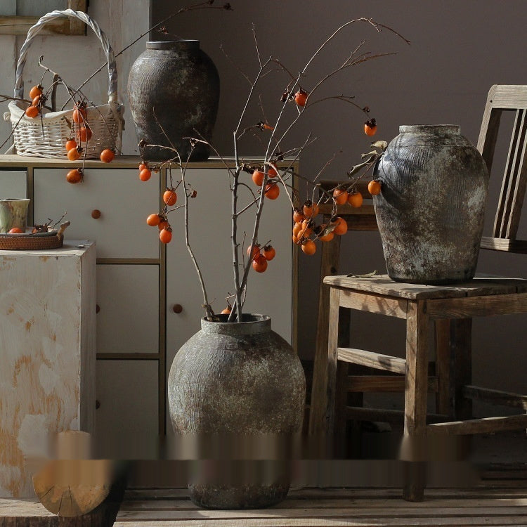 Handmade Coarse Pottery Vase Retro Style