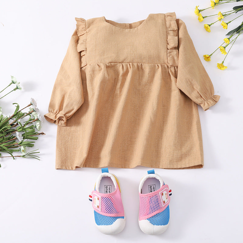 Girls' Autumn Clothes Around Cotton And Hemp Fungus