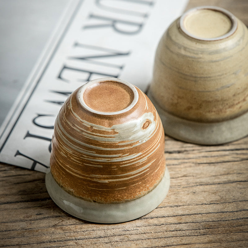 Japanese Style Coarse Pottery Cup Retro Hand Made Tea Cup Gradient Color Cup