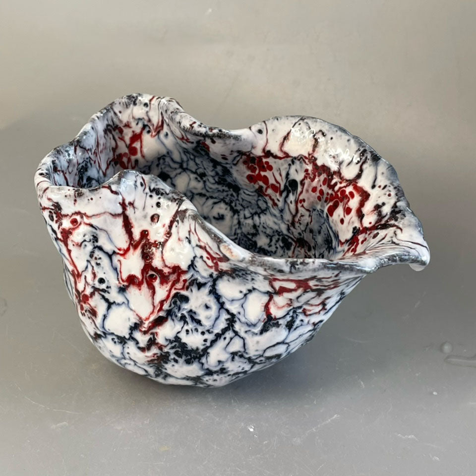 Hand Kneaded Coarse Pottery High Temperature Environmental Protection Grey Glaze Worm Hole Tea Set