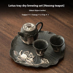 Household One Pot, Two Cups Wabi Sabi Air Dried Foam Set, Rough Pottery Retro