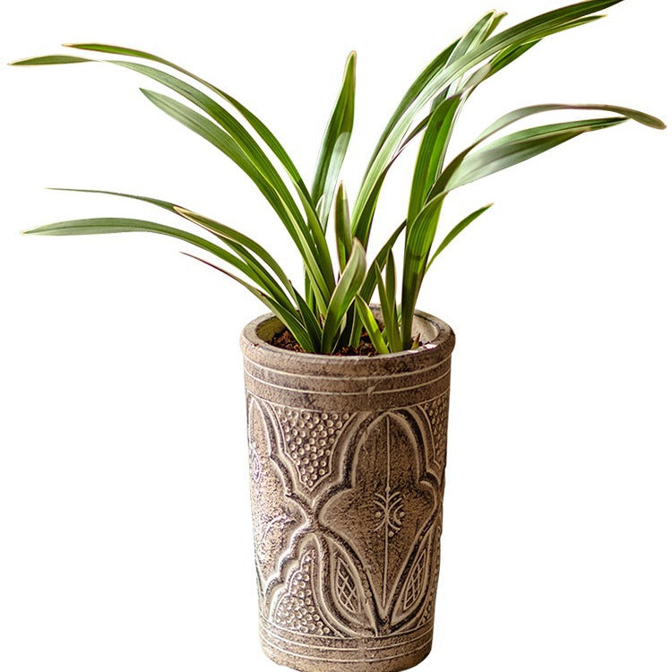 Vintage Art Red Pottery Flower Pot Classic Element Flower Ware Clay Pot