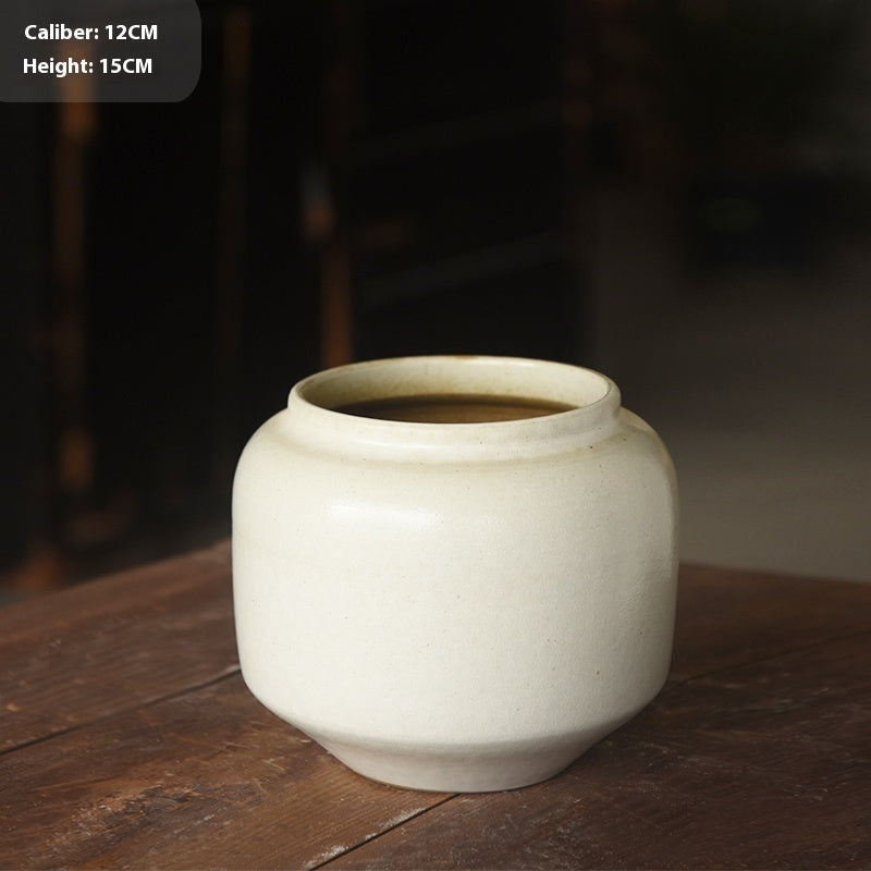 Handmade Coarse Pottery Small Diameter Ceramic Flowerpot