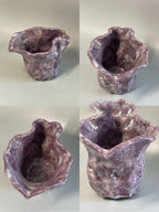 Hand Kneaded Coarse Pottery High Temperature Environmental Protection Grey Glaze Worm Hole Tea Set