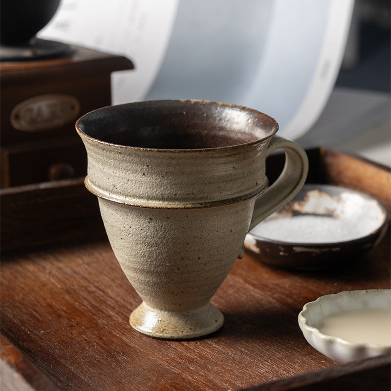 Handmade Coarse Pottery Speaker Open Coffee Cup