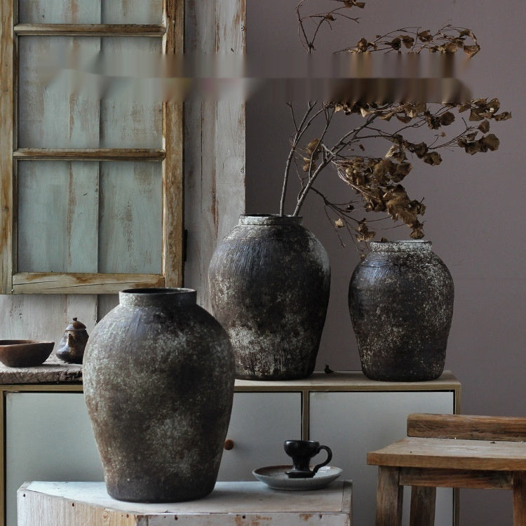 Handmade Coarse Pottery Vase Retro Style