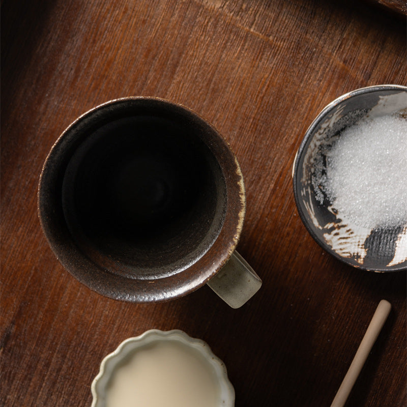 Handmade Coarse Pottery Speaker Open Coffee Cup