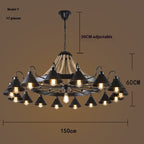 Living Room Hot Pot Restaurant Creative Personality Iron Art Hemp Rope Ceiling Lamp