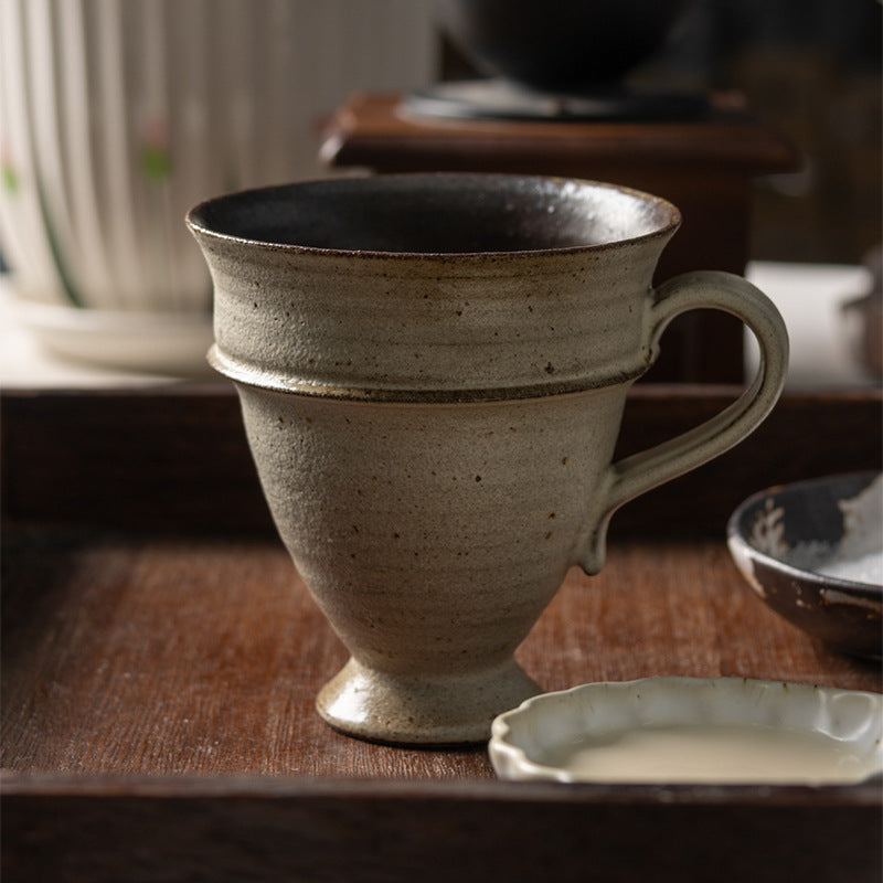 Handmade Coarse Pottery Speaker Open Coffee Cup