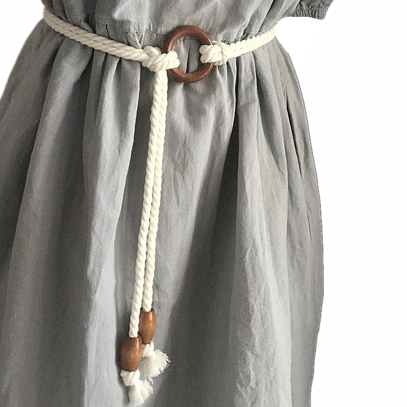 Cotton And Hemp Rope Dress Sub Belt