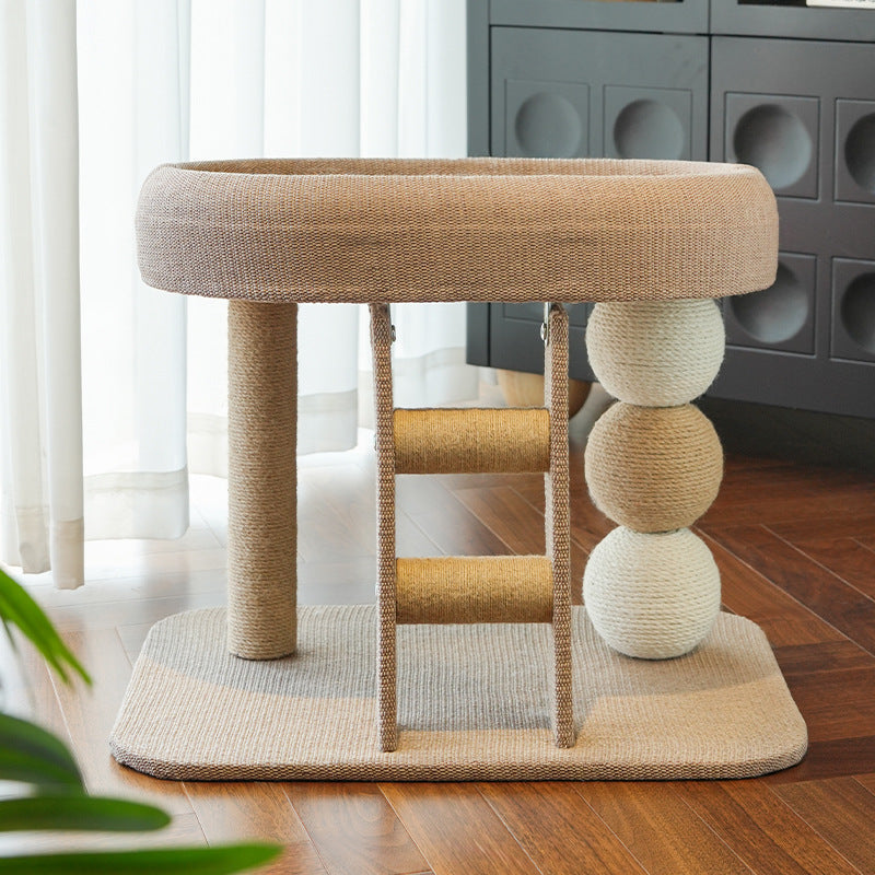 Small Cat Nest Hemp Rope Scratching Post Integrated Chamfer