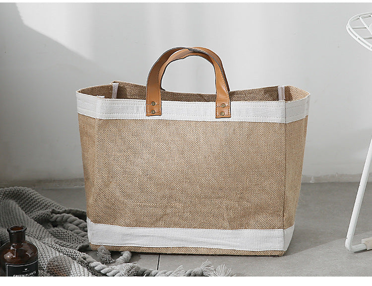 Waterproof Large Capacity Shopping Environmental Protection Cotton And Hemp Handbag