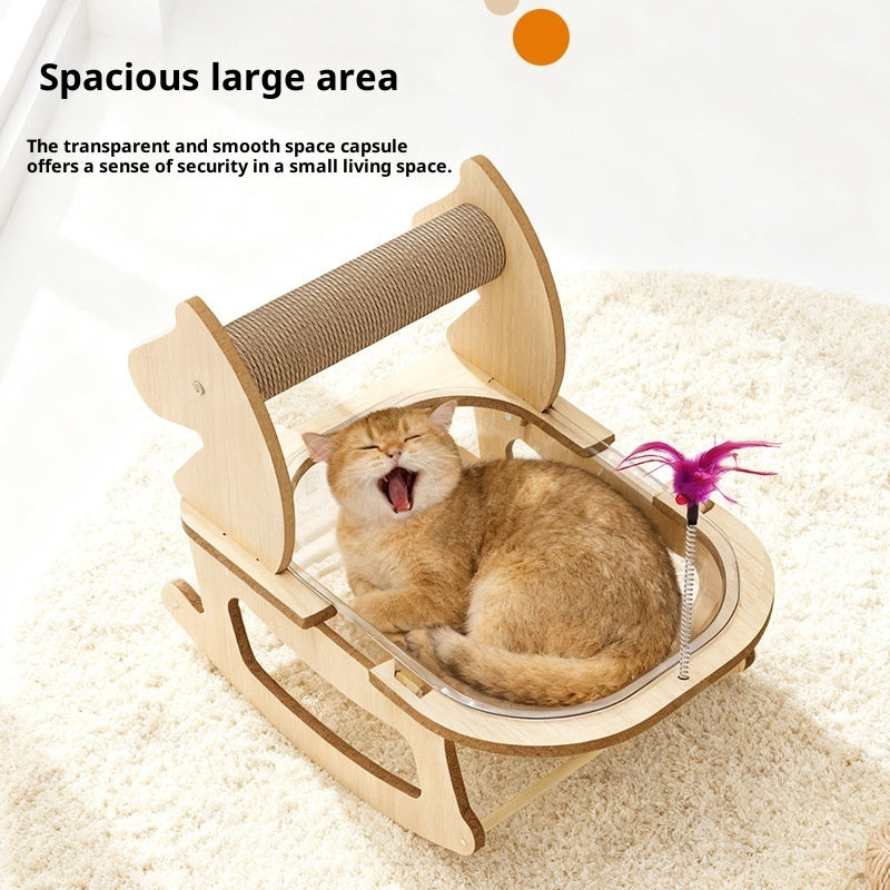Hemp Rope Column Wear-resistant And Non-shedding Space Capsule Cat Bed