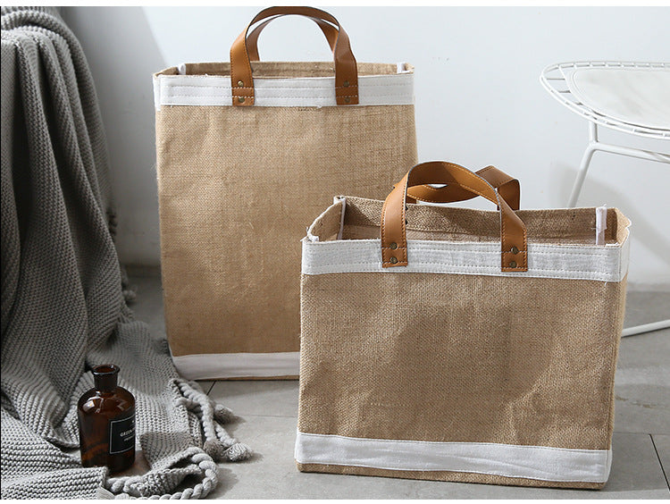 Waterproof Large Capacity Shopping Environmental Protection Cotton And Hemp Handbag