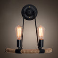Aisle Corridor Hemp Rope Wrought Iron Wall Lamp