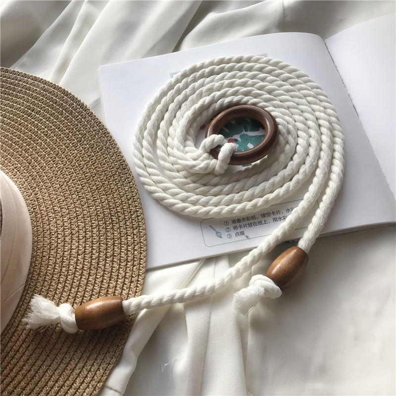 Cotton And Hemp Rope Dress Sub Belt