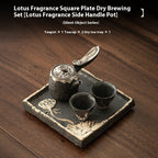 Household One Pot, Two Cups Wabi Sabi Air Dried Foam Set, Rough Pottery Retro